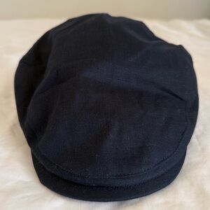 NWOT Fawler Tirol | Navy Blue Linen Flat Cap